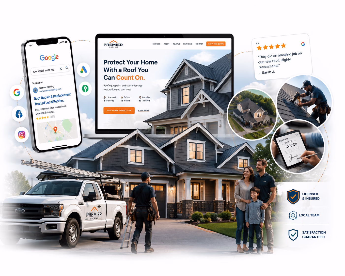 home service website functionality