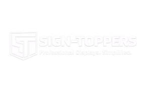 sign toppers logo white sign toppers logo white