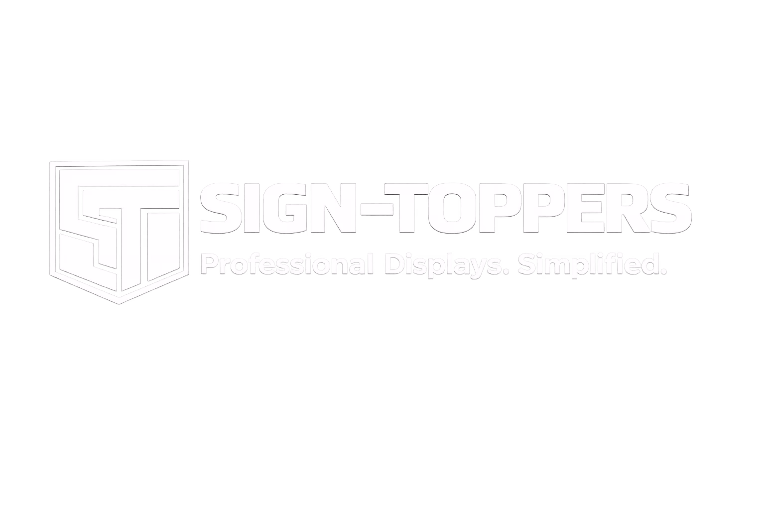 sign toppers logo white